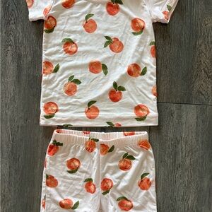 Angel Dear Peach Pattern matching shorts set